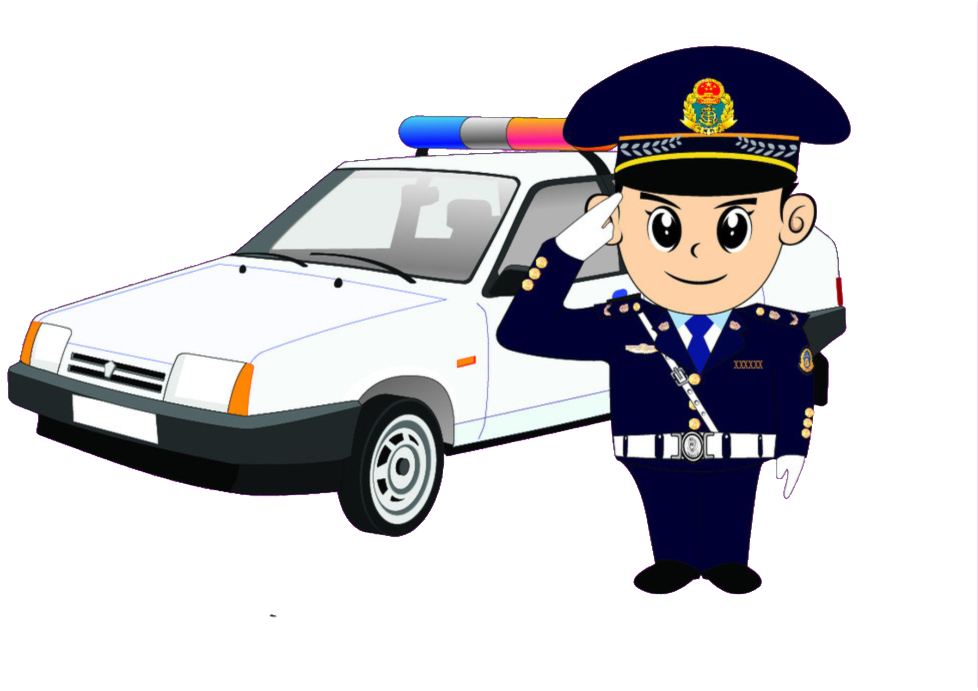 Cartoon Police Officerand Patrol Car PNG
