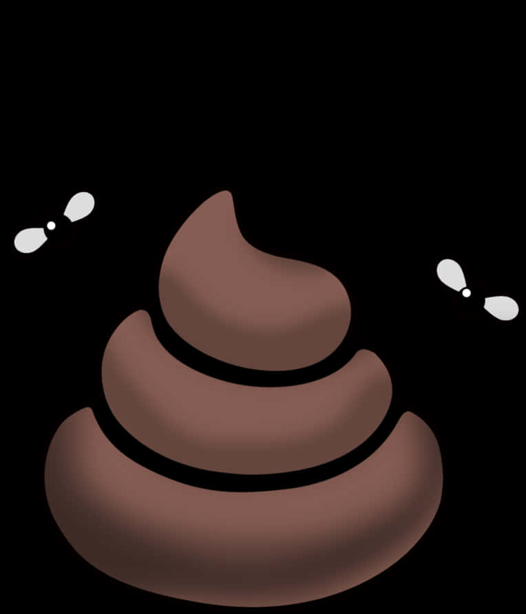 Cartoon Poop Emojiwith Flies PNG