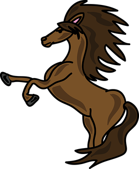 Cartoon Prancing Horse Black Background PNG
