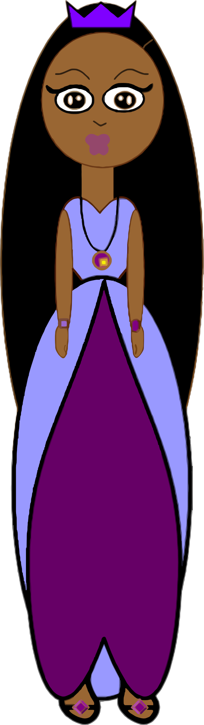 Cartoon Princessin Purple Dress.png PNG