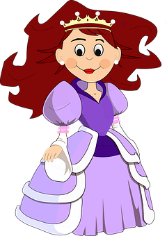 Download Cartoon Princessin Purple Dress | Wallpapers.com