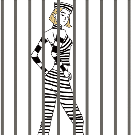 Cartoon Prisoner Behind Bars PNG