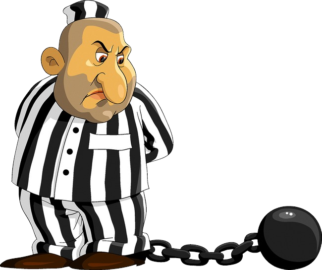 Cartoon Prisonerwith Balland Chain PNG