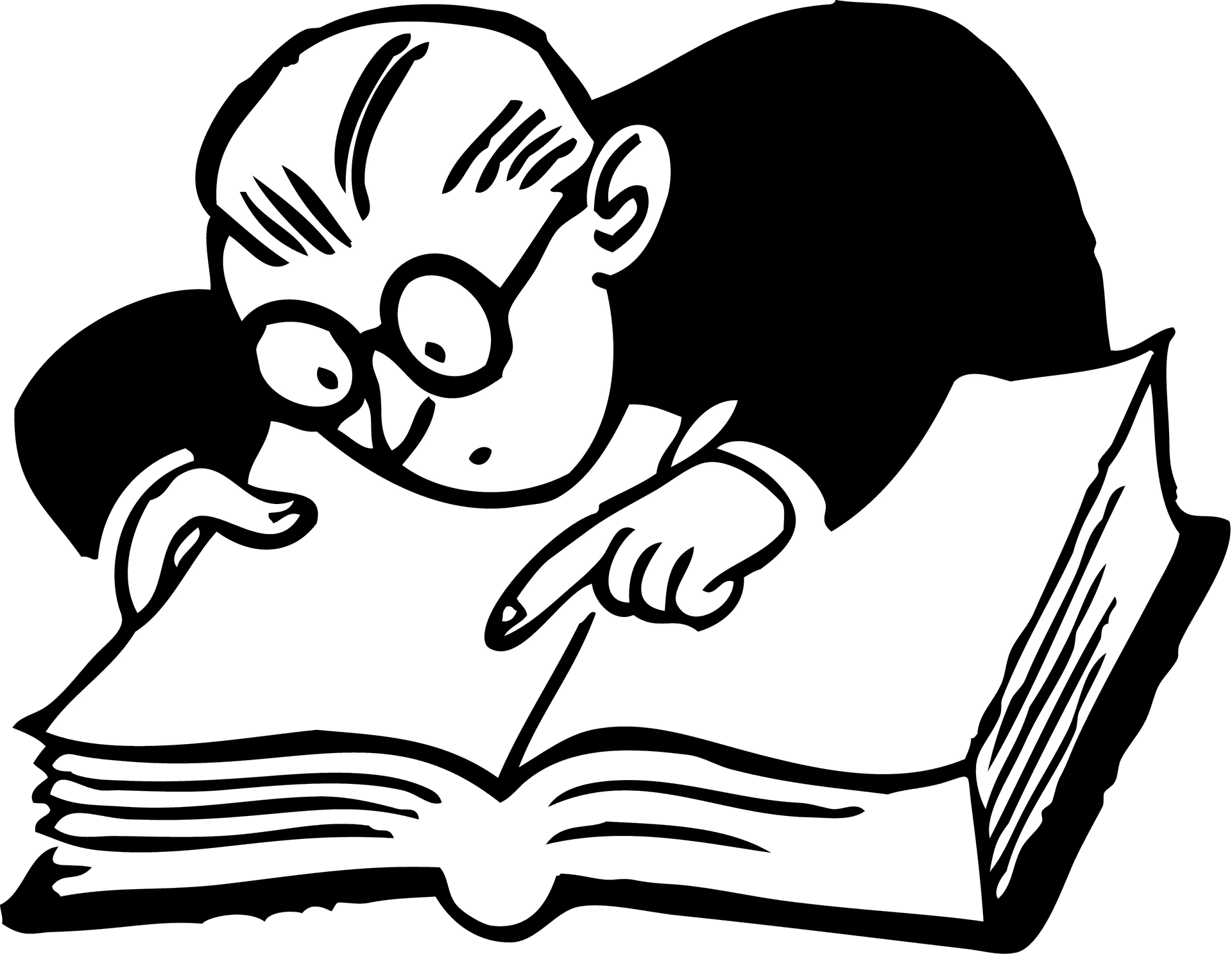 Cartoon Professor Reading Book PNG