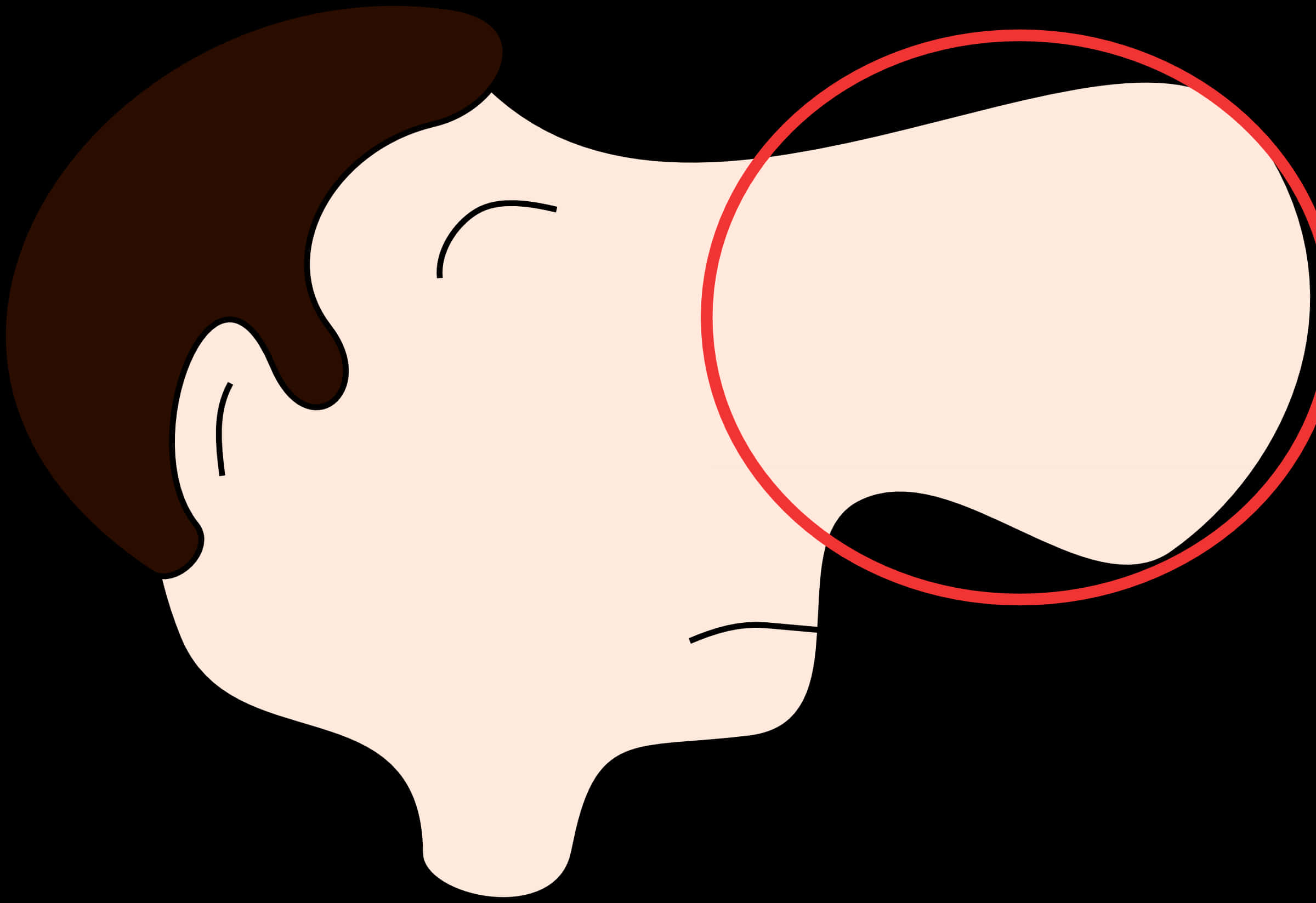 Cartoon Profile Nose Circle Highlight PNG