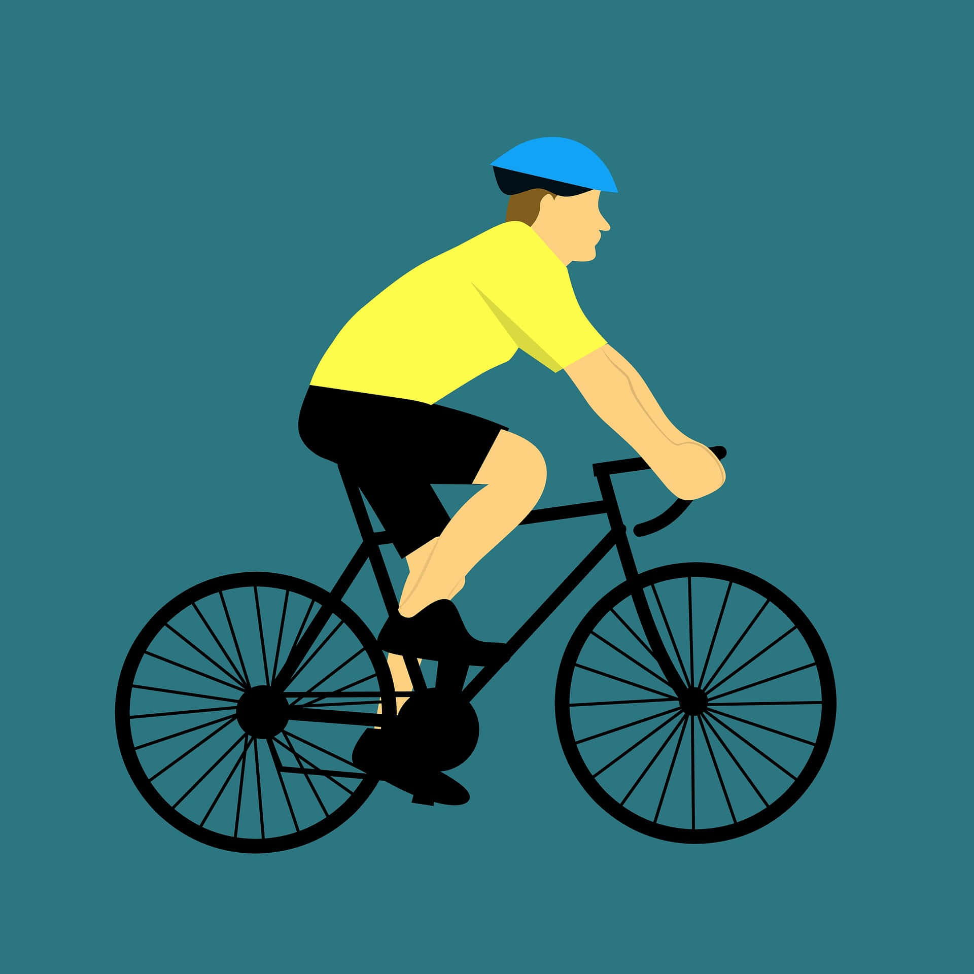 Man Cyclist Cartoon Profile Picture