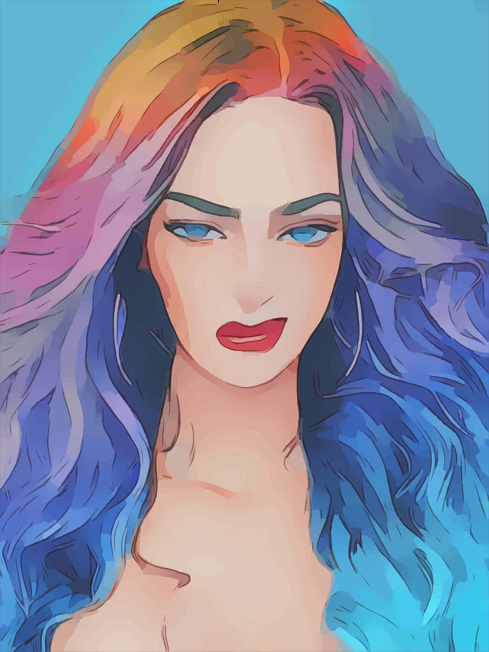 Colorful Woman Cartoon Profile Picture
