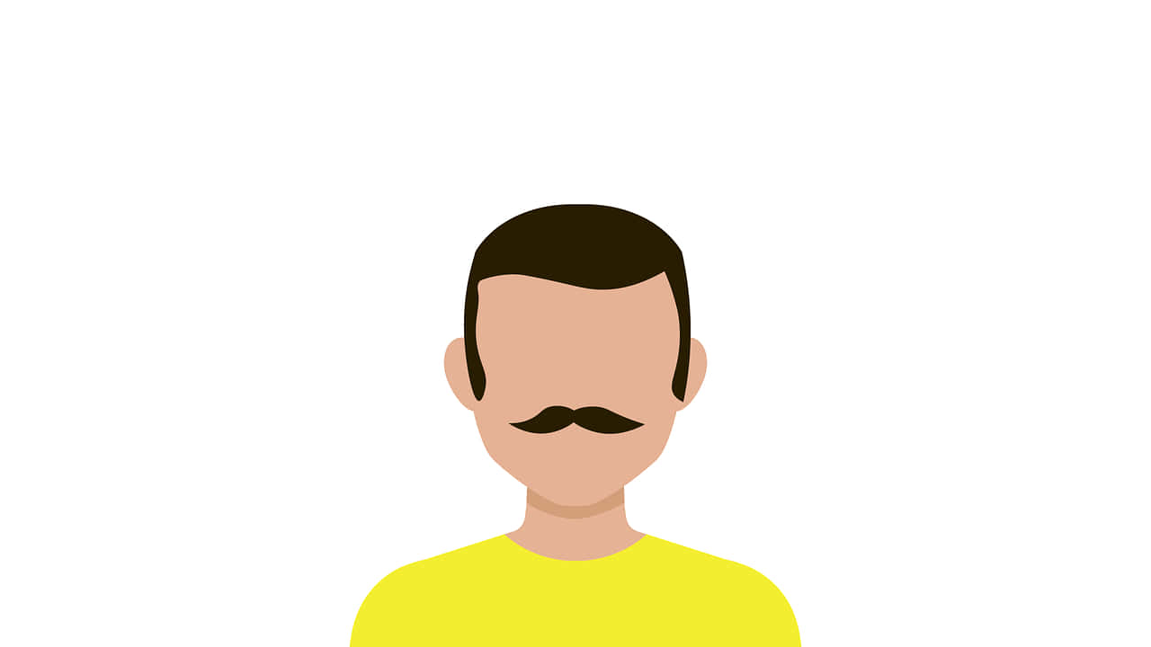 Kortlægning med mustach karikatur profilbillede