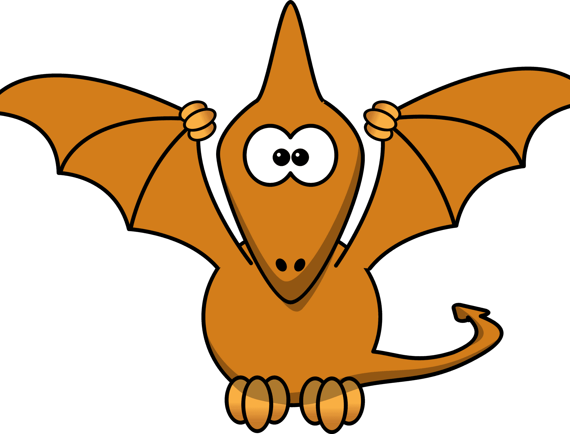 Cartoon Pterosaur Smiling PNG