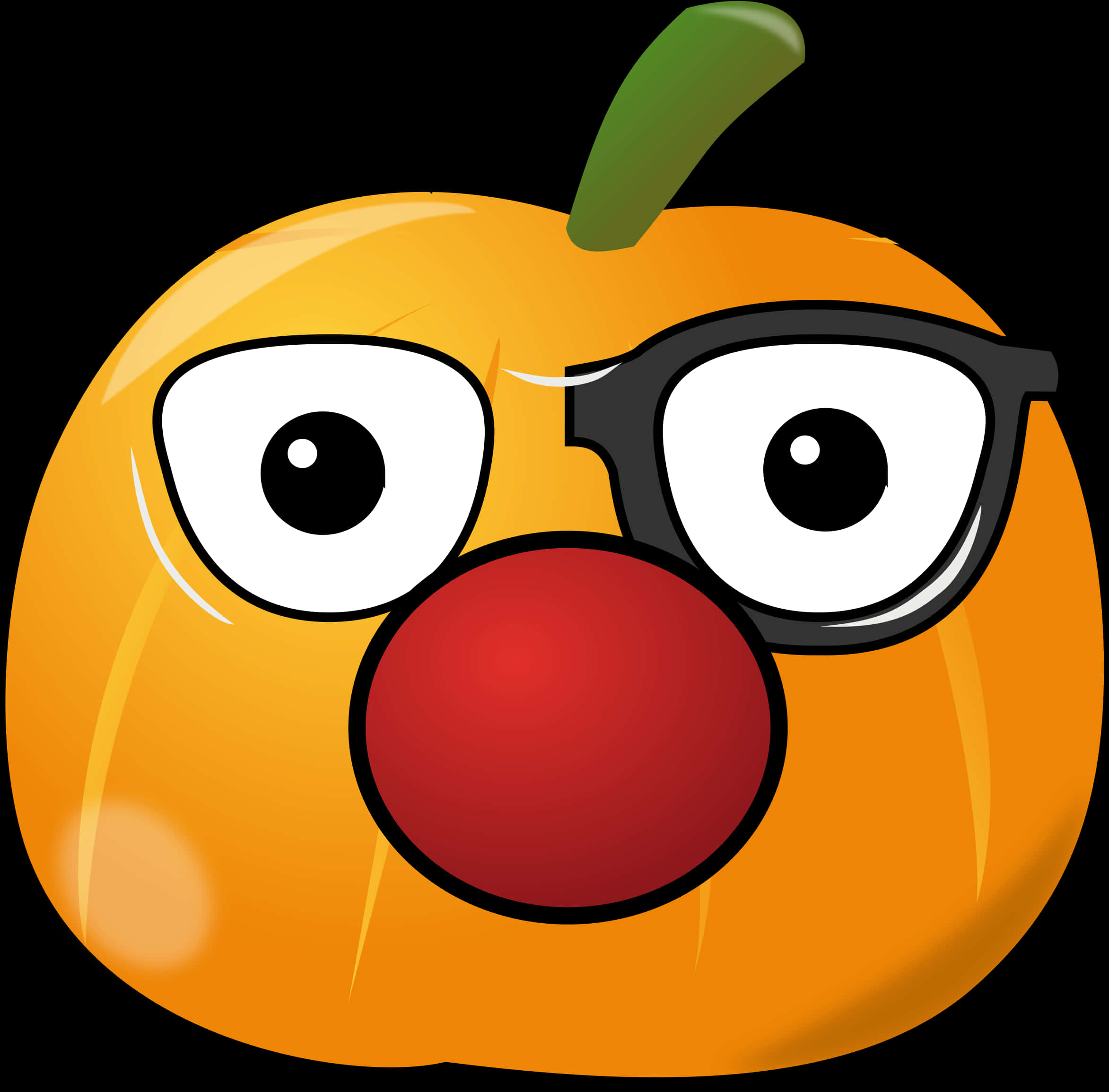 Cartoon Pumpkin With Clown Nose PNG
