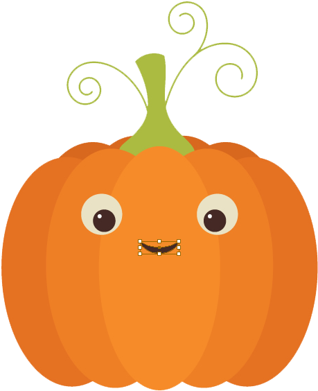 Cartoon Pumpkinwith Face Vector PNG