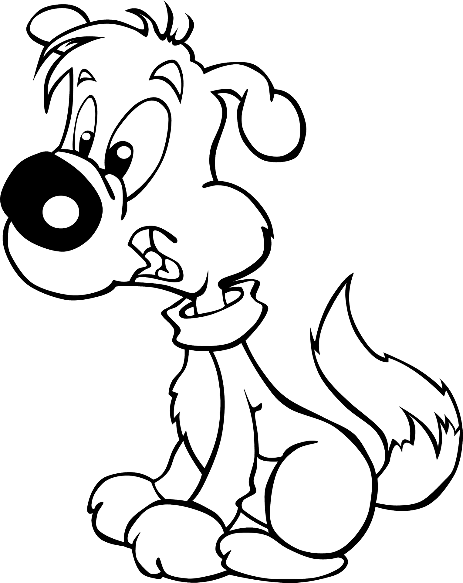 Cartoon Puppy Sitting PNG