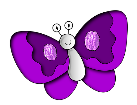 Cartoon Purple Butterfly PNG