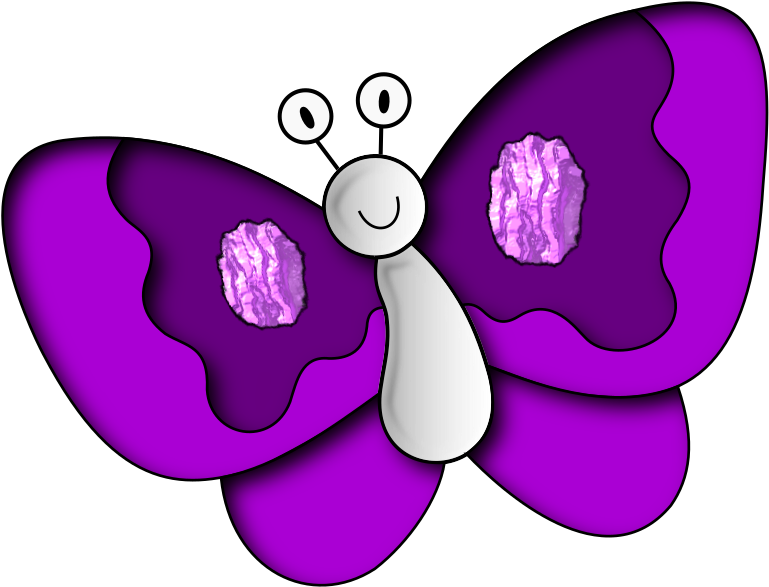 Cartoon Purple Butterfly PNG