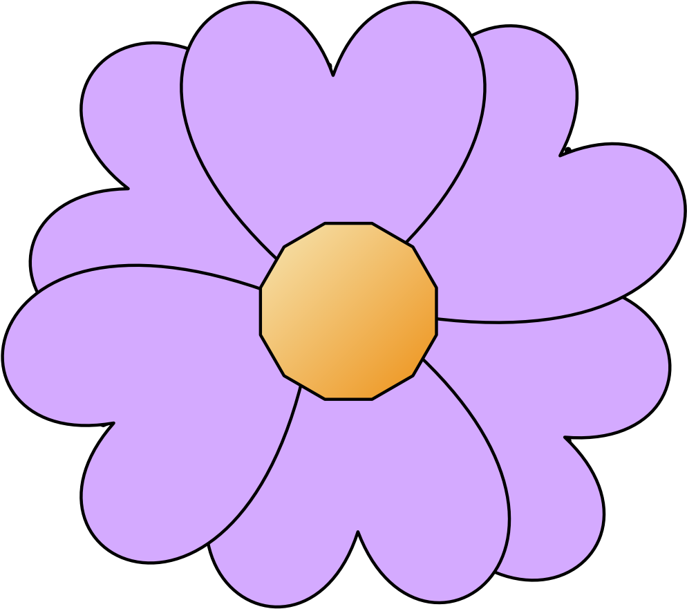 Cartoon Purple Flower Illustration.png PNG