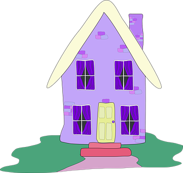 Cartoon Purple House Illustration PNG