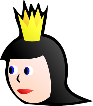 Cartoon Queen Portrait PNG