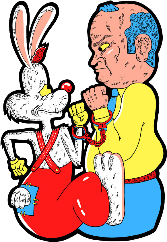 Download Cartoon Rabbit And Man In Handcuffs | Wallpapers.com