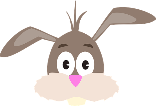 Cartoon Rabbit Face Graphic PNG