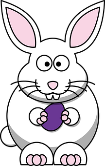 Cartoon Rabbit Holding Egg.jpg PNG