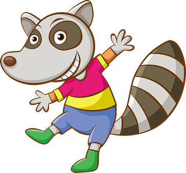 Cartoon Raccoon Character PNG