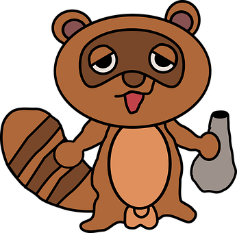 Cartoon Raccoon Thief Character PNG