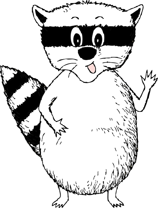 Cartoon Raccoon Waving SVG