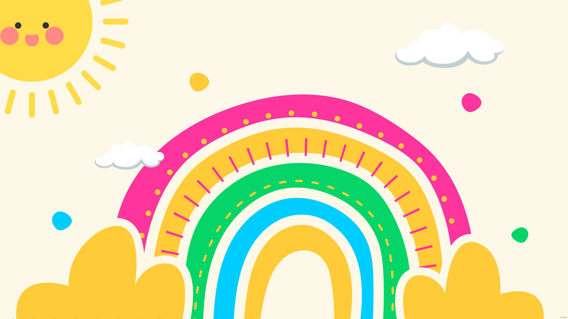 Cartoon Rainbow Background Wallpaper