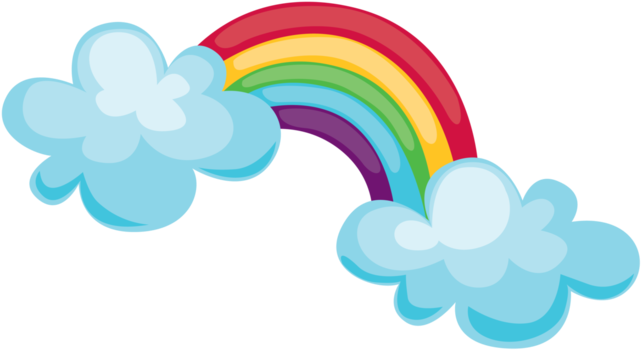 Cartoon Rainbowand Clouds PNG
