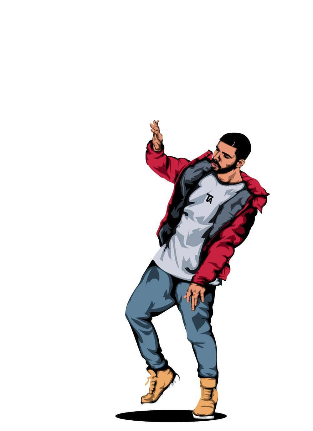 Cartoon Rapper Drake Dance Party Tapet: Et billede af den tegneserie rapperen Drake, der danser på en fest. Wallpaper
