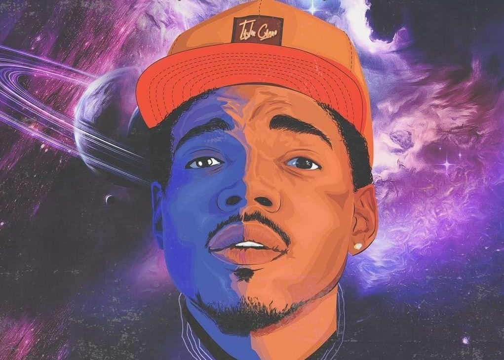A Man In A Hat With A Space Background Wallpaper