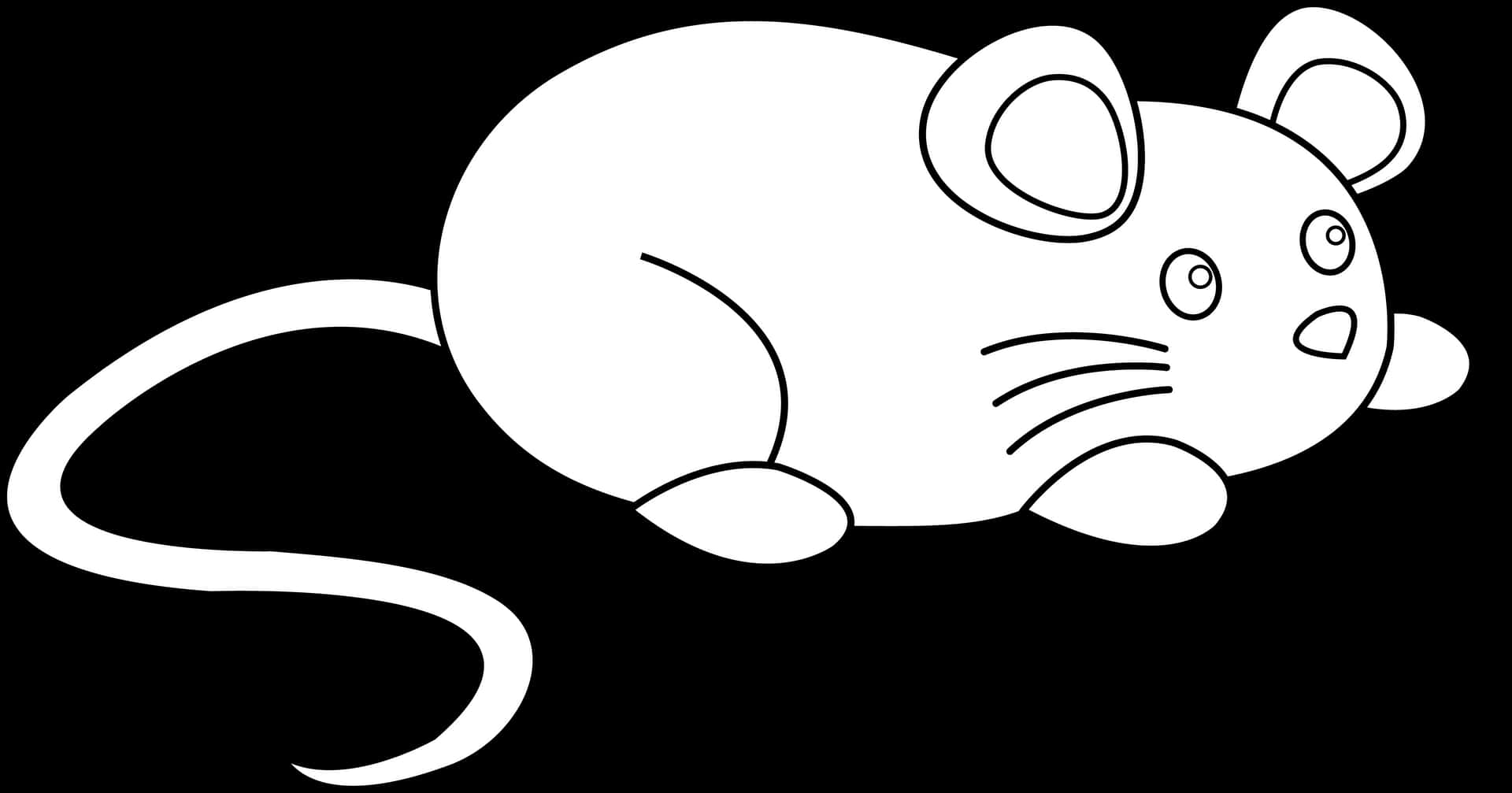 Cartoon Rat Blackand White PNG