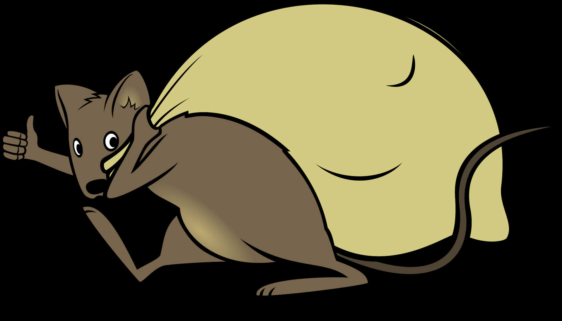 Cartoon Rat Carrying Big Cheese PNG