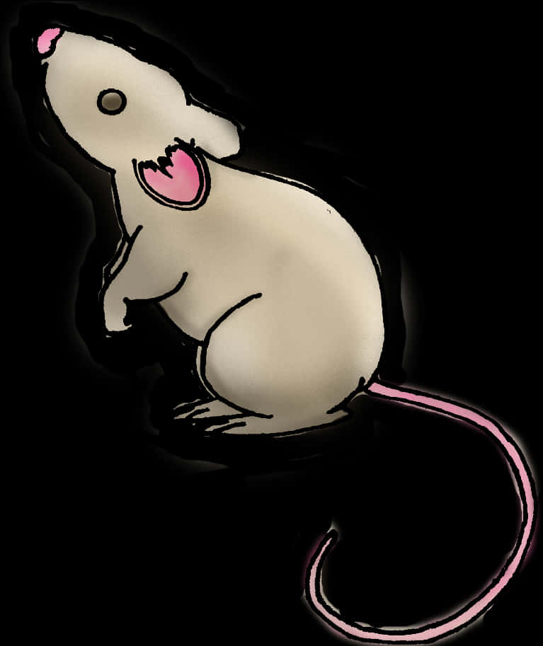 Cartoon Rat Illustration PNG