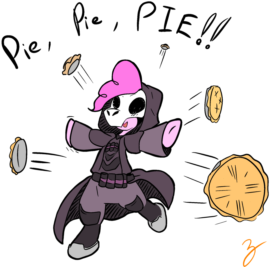Cartoon Reaperwith Pies PNG