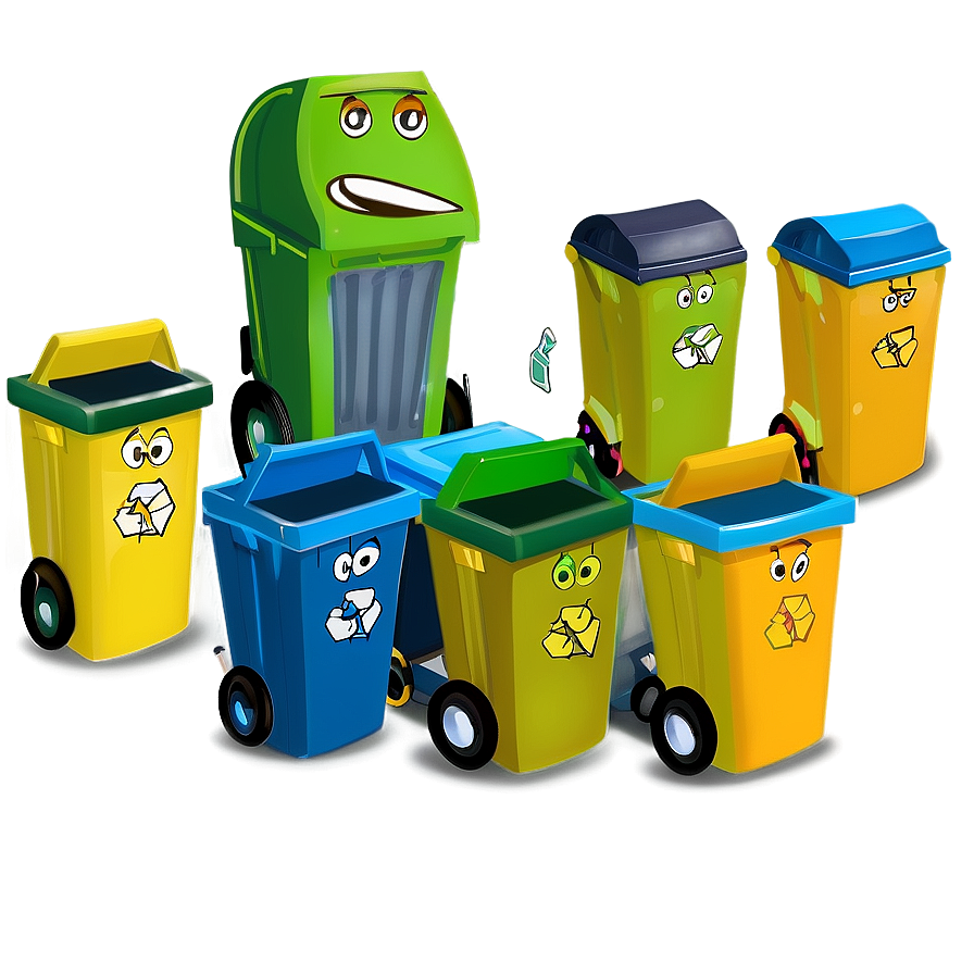 Cartoon Recycle Bin Png 06132024 PNG