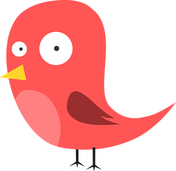 Cartoon Red Bird Graphic PNG