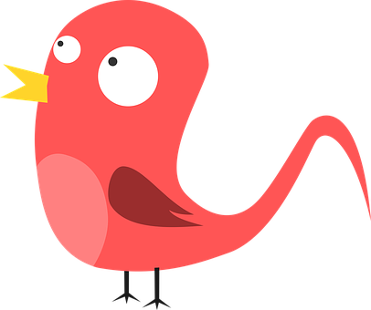 Cartoon Red Bird Vector PNG