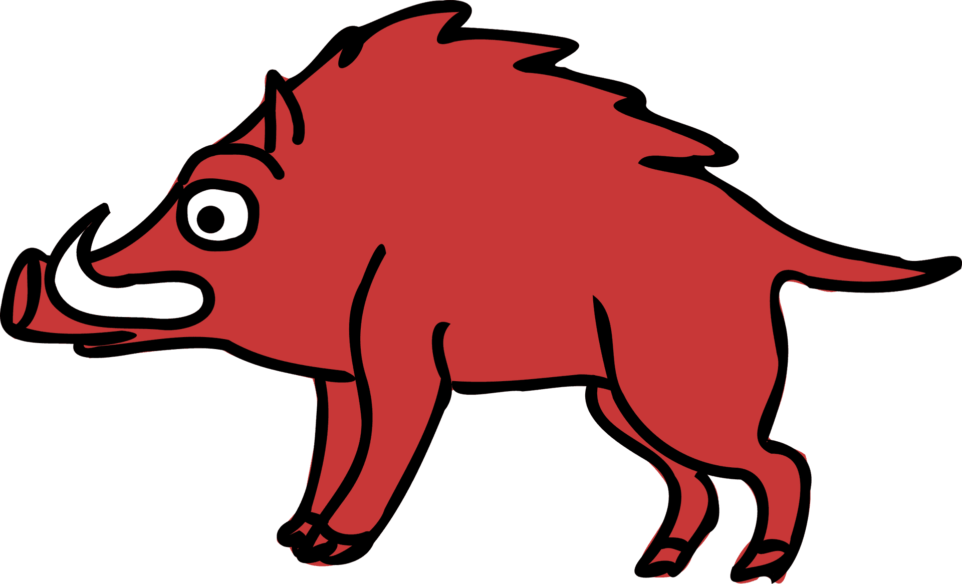 Cartoon Red Boar Illustration PNG