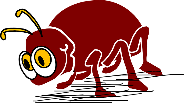 Cartoon Red Bug Character PNG