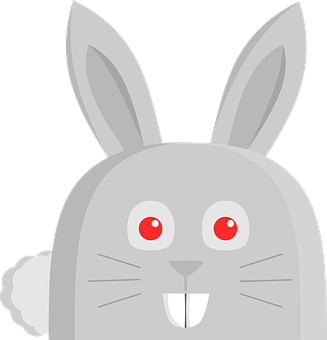 Cartoon Red Eyed Rabbit PNG