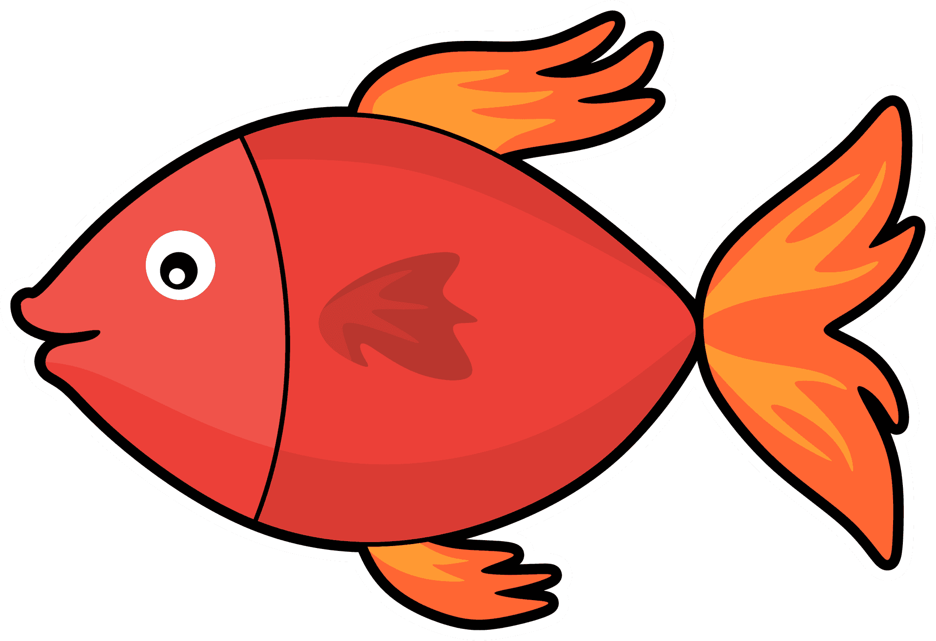Cartoon Red Fish Illustration PNG