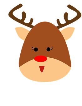 Cartoon Reindeer Face Graphic PNG
