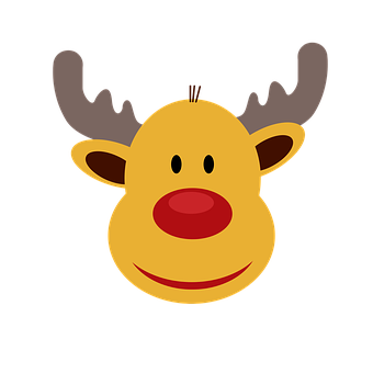 Cartoon Reindeer Face Graphic PNG