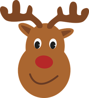 Cartoon Reindeer Face Graphic PNG