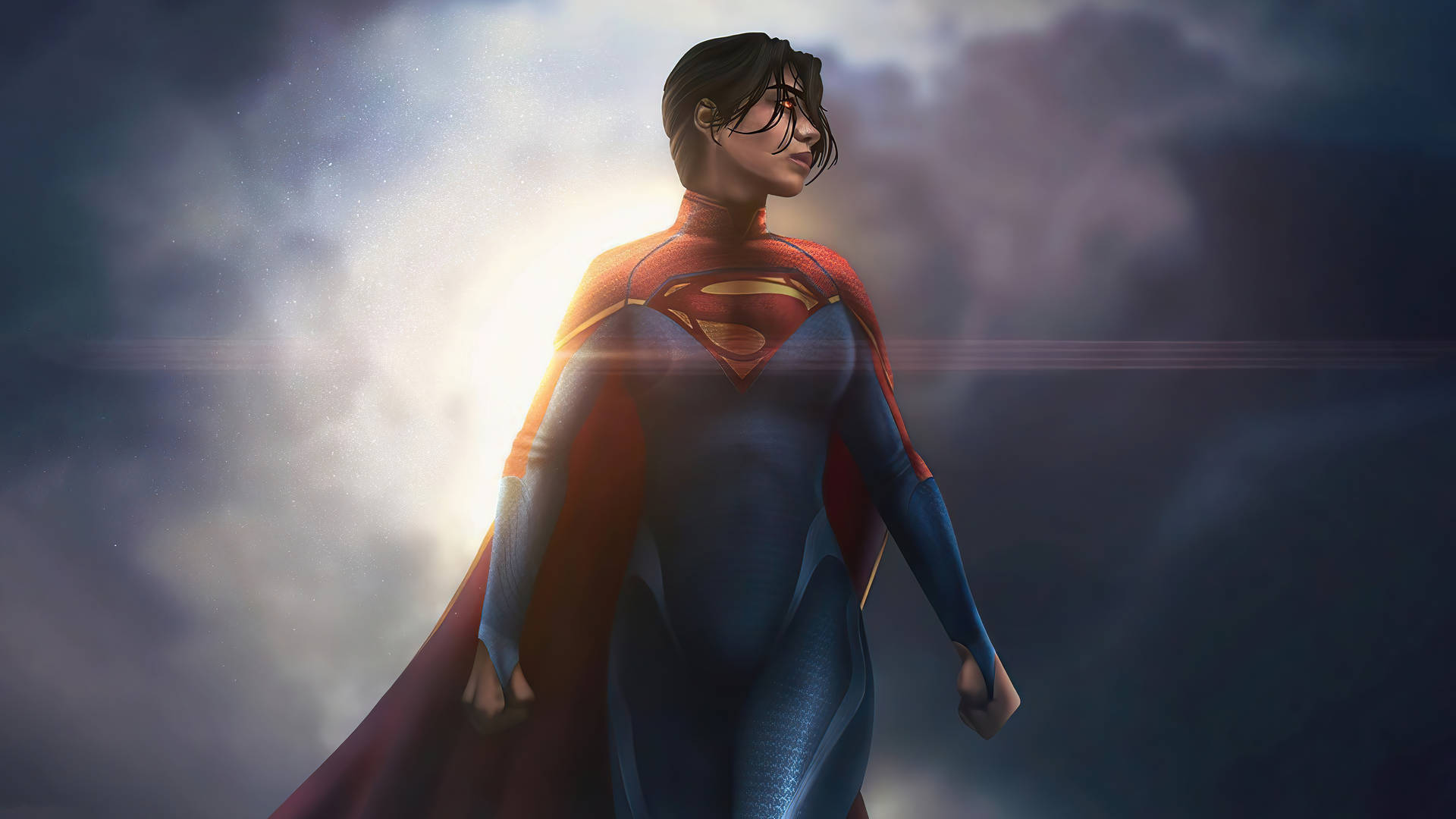 Cartoon Rendition Supergirl Background