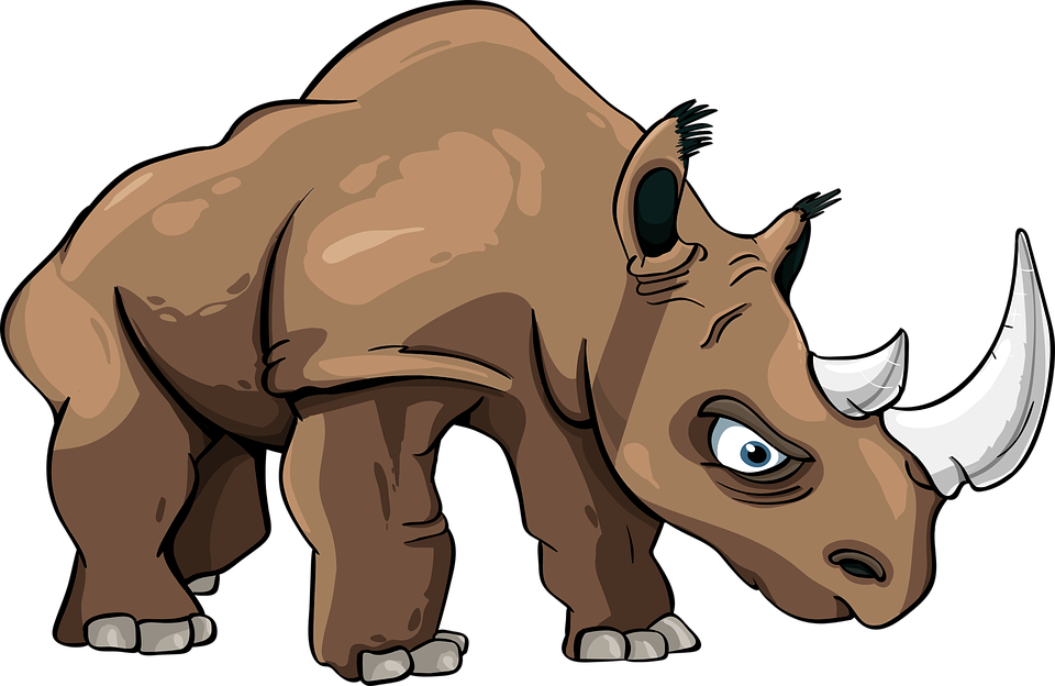Cartoon Rhinoceros Illustration PNG