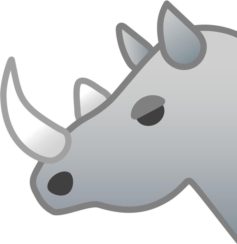 Cartoon Rhinoceros Profile PNG
