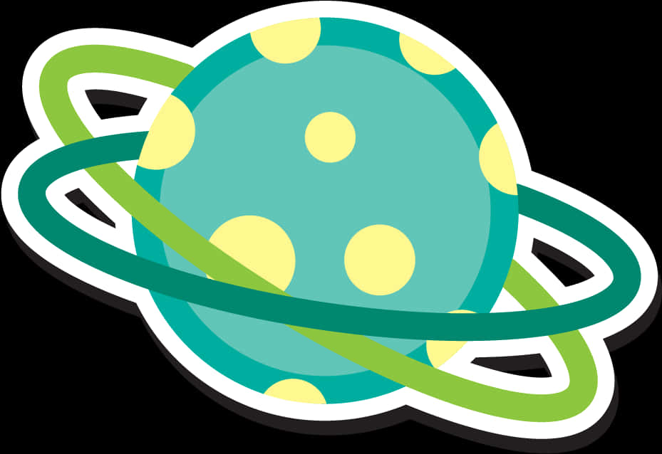 Cartoon Ringed Planet Illustration PNG