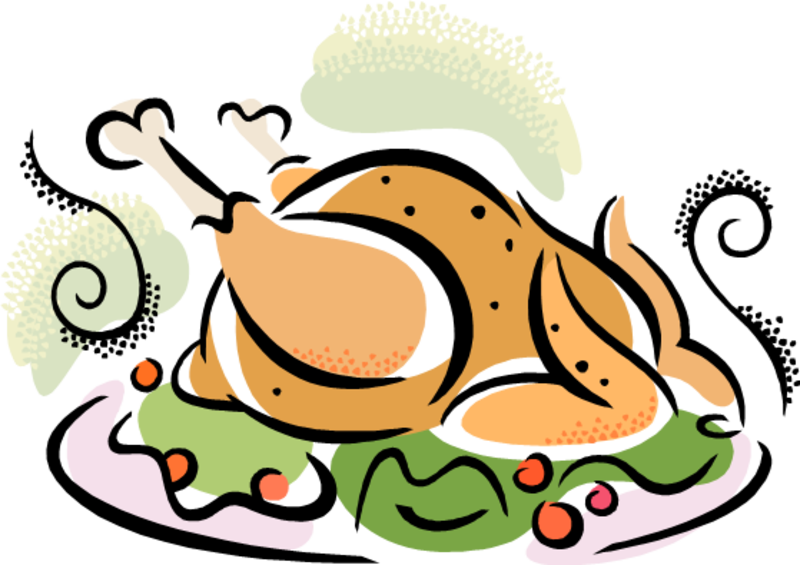 Cartoon Roast Chicken Dinner Illustration PNG
